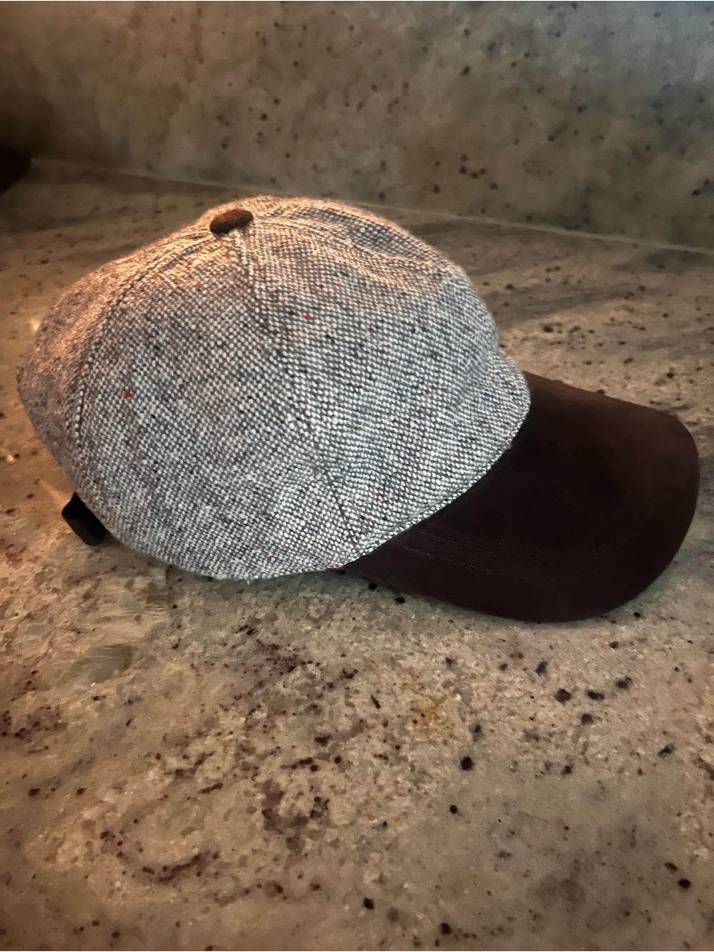 Woolrich brown tweed 100% wool baseball cap with suede bill